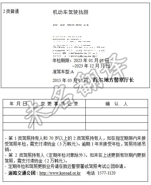 韩国驾照翻译,韩国驾驶证翻译,韩国驾照.jpg
