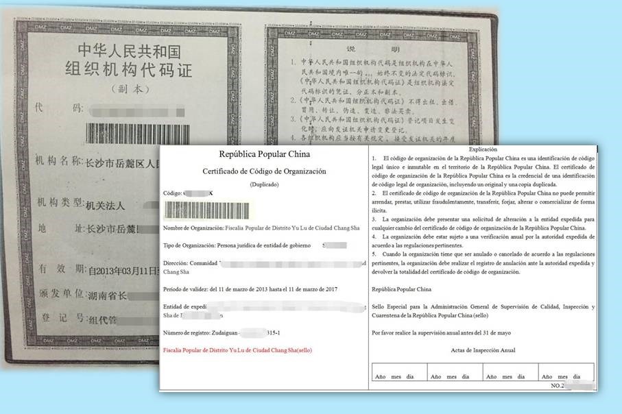 移民签证组织机构代码证翻译