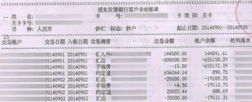 银行对账单翻译