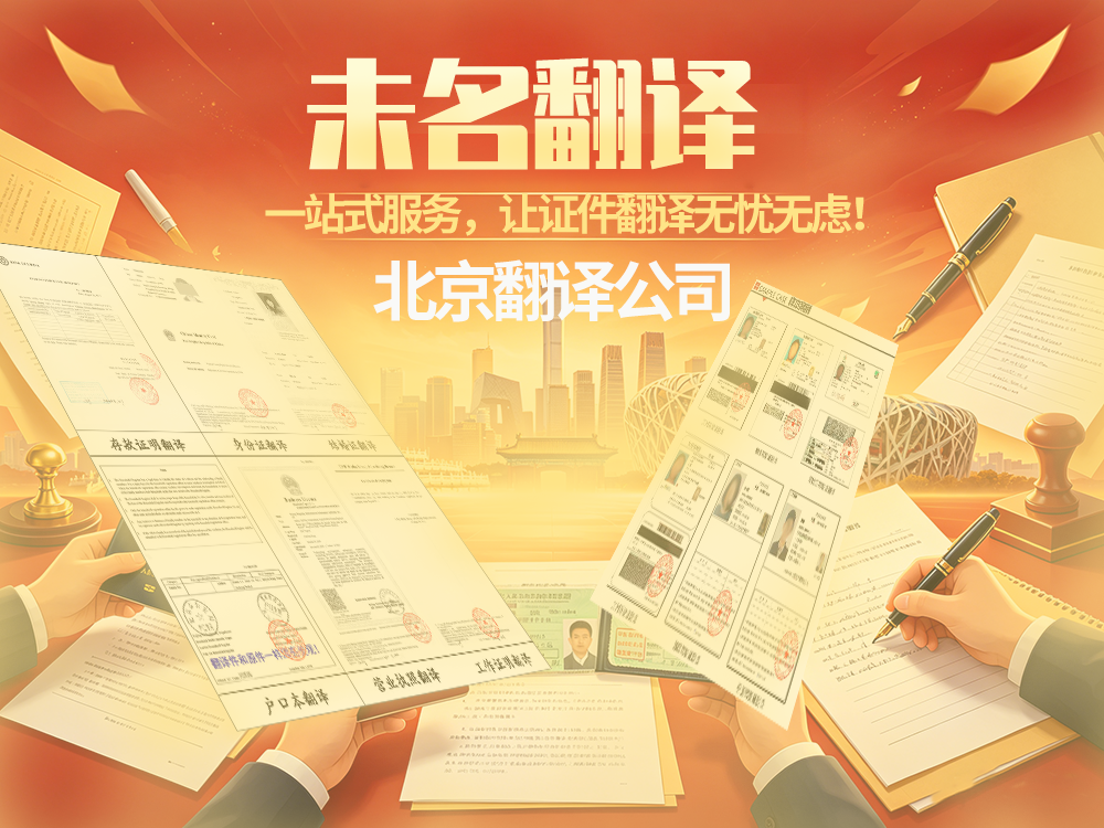 北京翻译公司：一站式服务，让证件翻译无忧！未名翻译